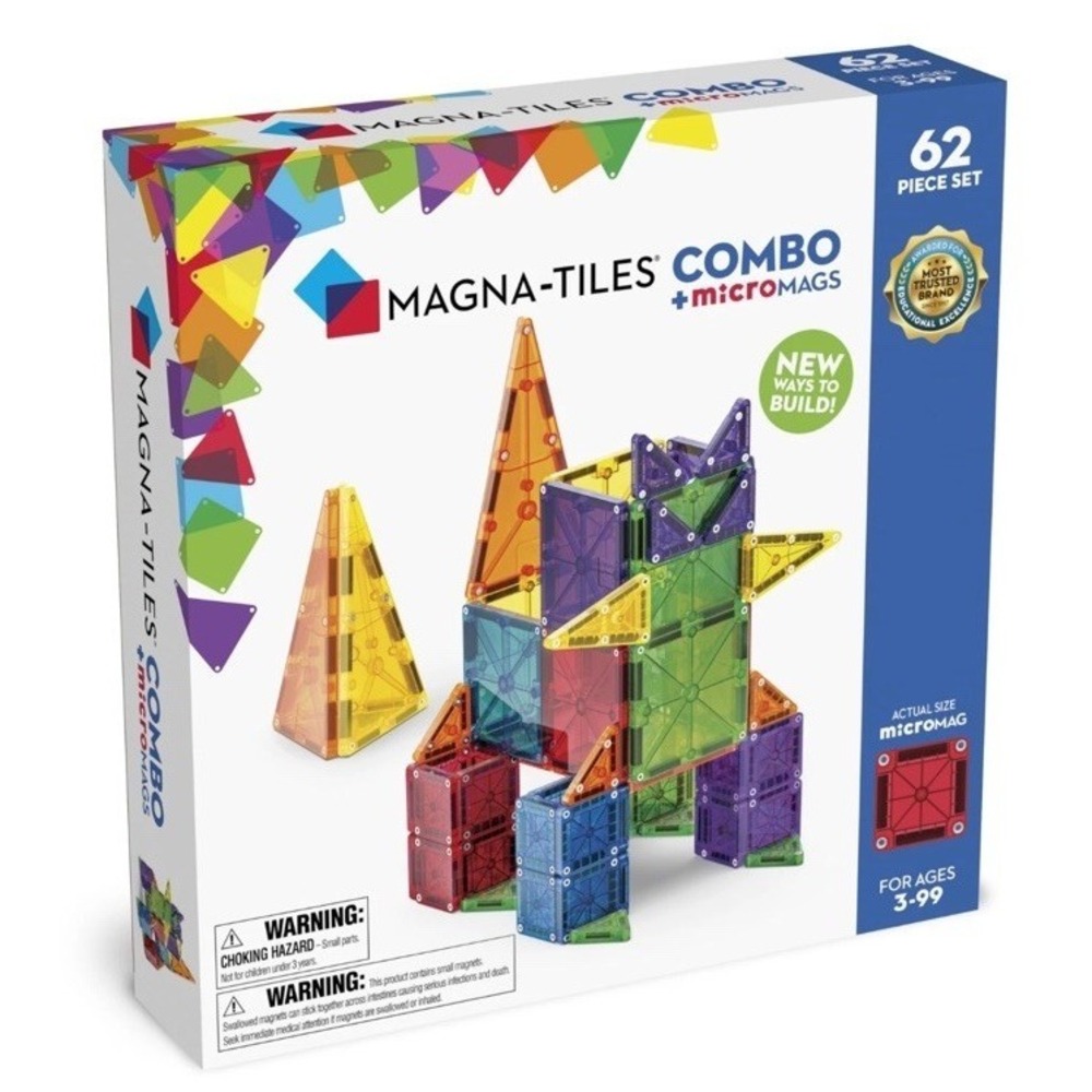 MAGNA-TILES Combo microMAGS 62 -pc Set, Ages 3-99